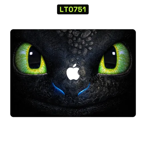 Premium Animals Laptops Skin - Wholesale | Nexa Skins — LT0751 - Animals Raw Skins (dragon, green eyes, black scales)