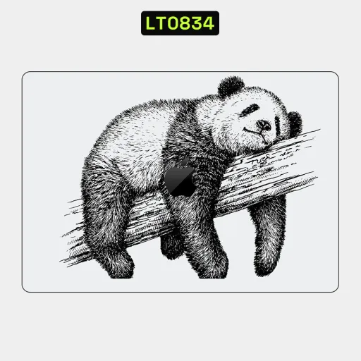 Premium Animals Laptops Skin - Wholesale | Nexa Skins — LT0834 - Animals Raw Skins (panda, sketch, monochrome)