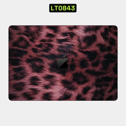 Premium Animals Laptops Skin - Wholesale | Nexa Skins — LT0843 - Animals Raw Skins (leopard print, fur texture, burgundy)