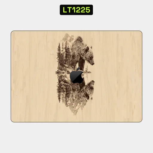 Premium Animals Laptops Skin - Wholesale | Nexa Skins — LT1225 - Animals Raw Skins (bear, nature, wood)