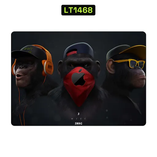 Premium Animals Laptops Skin - Wholesale | Nexa Skins — LT1468 - Animals Raw Skins (chimpanzee, swag, apple)