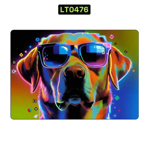 Premium Animals Laptops Skin - Wholesale | Nexa Skins — LT0476 - Animals Raw Skins (dog, sunglasses, neon)