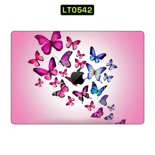 Premium Animals Laptops Skin - Wholesale | Nexa Skins — LT0542 - Animals Raw Skins (butterflies, pink, blue)