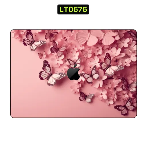 Premium Animals Laptops Skin - Wholesale | Nexa Skins — LT0575 - Animals Raw Skins (butterflies, pink, flowers)