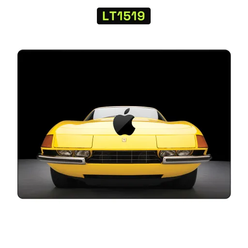 Premium Automotive Laptops Skin - Wholesale | Nexa Skins — LT1519 - Automotive Raw Skins (yellow car, sports car, apple logo)