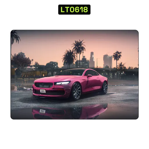 Premium Automotive Laptops Skin - Wholesale | Nexa Skins — LT0618 - Automotive Raw Skins (pink car, sunset, palm trees)