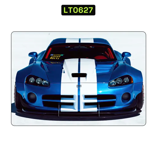 Premium Automotive Laptops Skin - Wholesale | Nexa Skins — LT0627 - Automotive Raw Skins (blue car, white stripes, sport car)