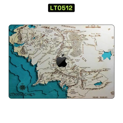 Premium Books Laptops Skin - Wholesale | Nexa Skins — LT0512 - Books Raw Skins (middle earth, map, fantasy)