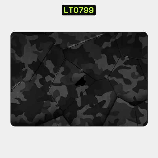Premium Camouflage Laptops Skin - Wholesale | Nexa Skins — LT0799 - Camouflage Raw Skins (black camo, dark camouflage, hexagonal)