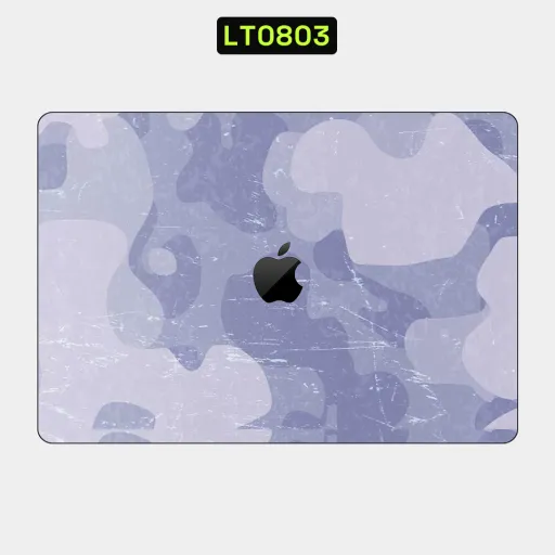 Premium Camouflage Laptops Skin - Wholesale | Nexa Skins — LT0803 - Camouflage Raw Skins (blue, lavender, distressed)