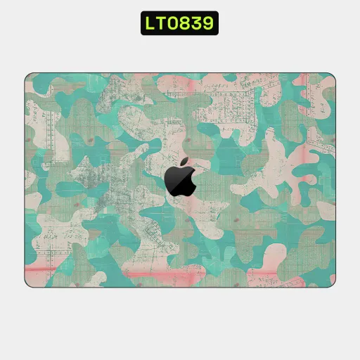 Premium Camouflage Laptops Skin - Wholesale | Nexa Skins — LT0839 - Camouflage Raw Skins (blueprint, turquoise, pink)