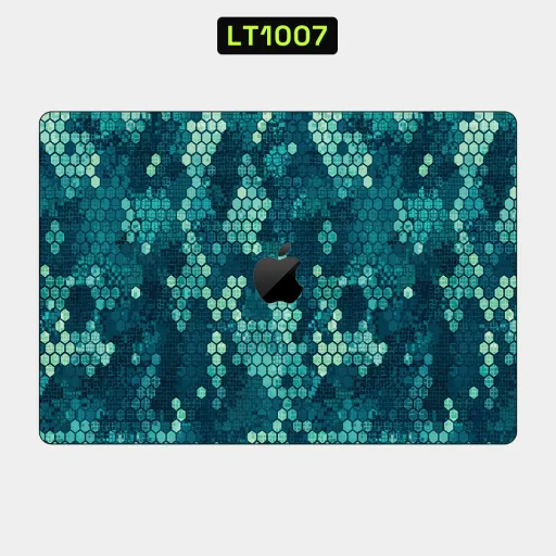 Premium Camouflage Laptops Skin - Wholesale | Nexa Skins — LT1007 - Camouflage Raw Skins (honeycomb, teal, blue)