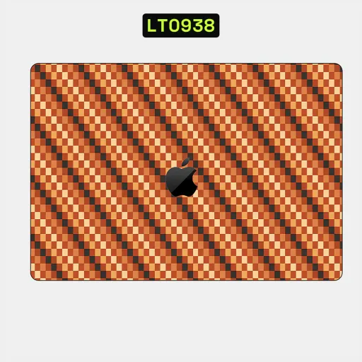 Premium Carbon Fiber Laptops Skin - Wholesale | Nexa Skins — LT0938 - Carbon Fiber Raw Skins (orange, woven, diagonal)