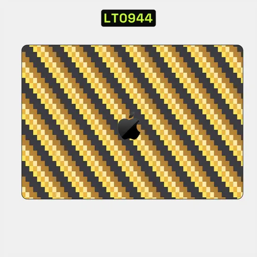 Premium Carbon Fiber Laptops Skin - Wholesale | Nexa Skins — LT0944 - Carbon Fiber Raw Skins (gold, black, geometric)