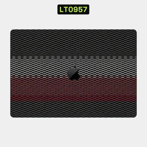 Premium Carbon Fiber Laptops Skin - Wholesale | Nexa Skins — LT0957 - Carbon Fiber Raw Skins (black, grey, red stripe)