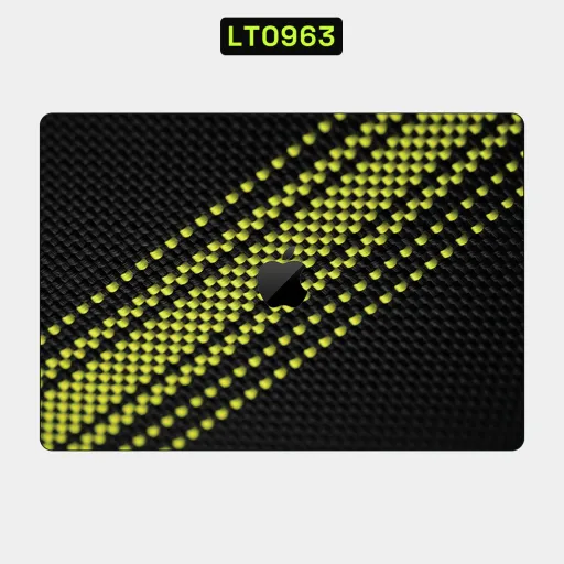Premium Carbon Fiber Laptops Skin - Wholesale | Nexa Skins — LT0963 - Carbon Fiber Raw Skins (yellow stripe, black, textured)