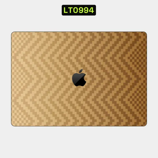 Premium Carbon Fiber Laptops Skin - Wholesale | Nexa Skins — LT0994 - Carbon Fiber Raw Skins (gold, brown, geometric)
