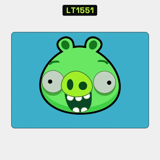 Premium Cartoon Laptops Skin - Wholesale | Nexa Skins — LT1551 - Cartoon Raw Skins (green pig, angry birds, blue background)