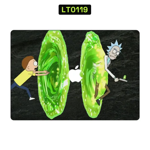 Premium Cartoon Laptops Skin - Wholesale | Nexa Skins — LT0119 - Cartoon Raw Skins (rick and morty, sci-fi, green portal)