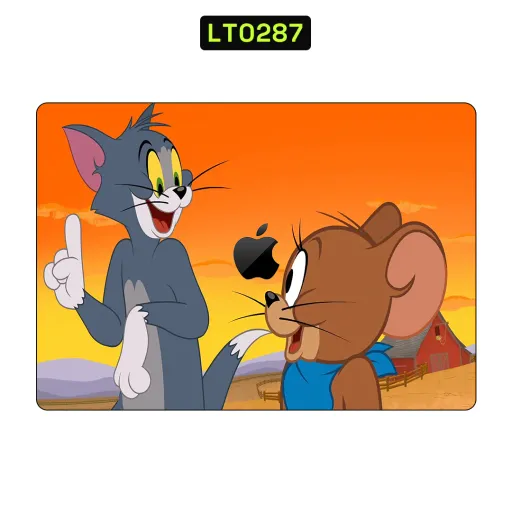 Premium Cartoon Laptops Skin - Wholesale | Nexa Skins — LT0287 - Cartoon Raw Skins (tom and jerry, animation, orange background)