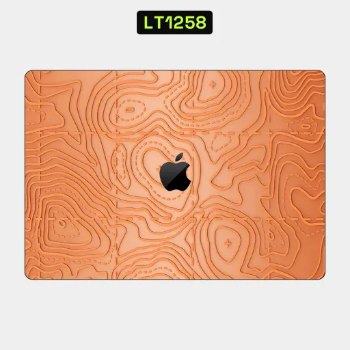 Premium Country & City Laptops Skin - Wholesale | Nexa Skins — LT1258 - Country & City Raw Skins (topography, orange, map)