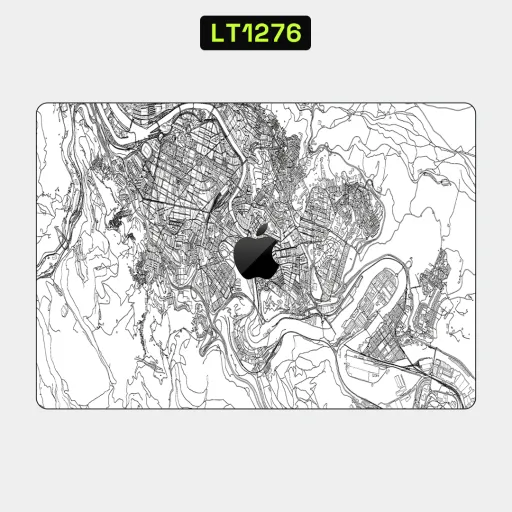 Premium Country & City Laptops Skin - Wholesale | Nexa Skins — LT1276 - Country & City Raw Skins (map, cityscape, monochrome)