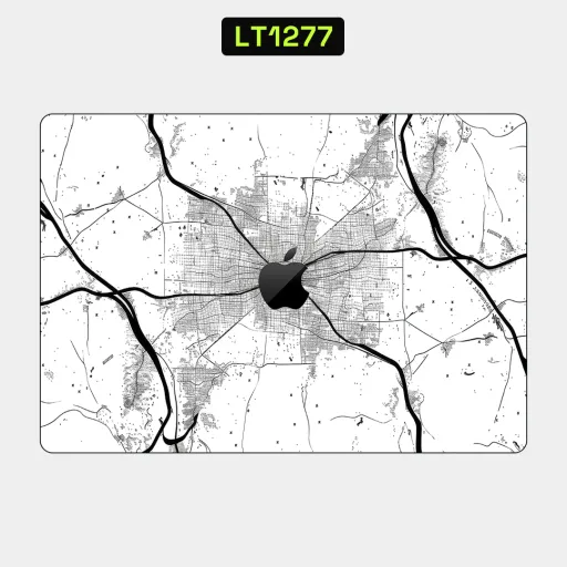Premium Country & City Laptops Skin - Wholesale | Nexa Skins — LT1277 - Country & City Raw Skins (map, black and white, streets)