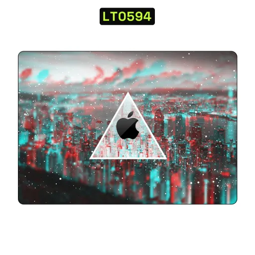 Premium Country & City Laptops Skin - Wholesale | Nexa Skins — LT0594 - Country & City Raw Skins (cityscape, glitch, red and cyan)