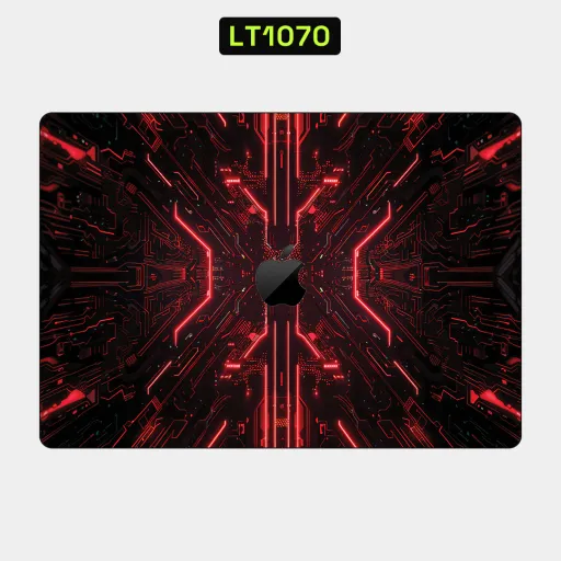 Premium Cypher & Machine Laptops Skin - Wholesale | Nexa Skins — LT1070 - Cypher & Machine Raw Skins (cyberpunk, circuit, red)