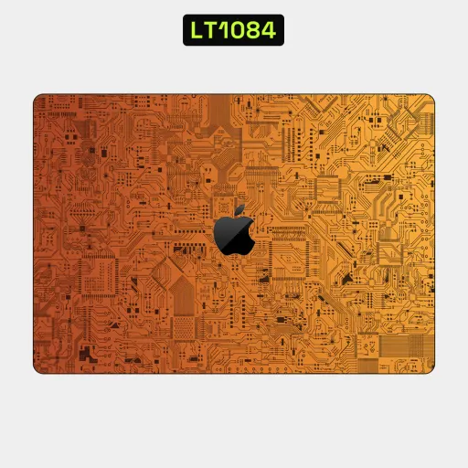 Premium Cypher & Machine Laptops Skin - Wholesale | Nexa Skins — LT1084 - Cypher & Machine Raw Skins (circuit board, motherboard, orange)