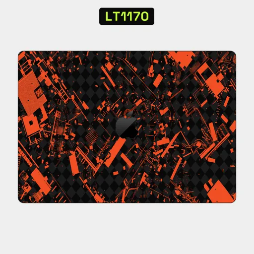 Premium Cypher & Machine Laptops Skin - Wholesale | Nexa Skins — LT1170 - Cypher & Machine Raw Skins (orange, black, cyber)
