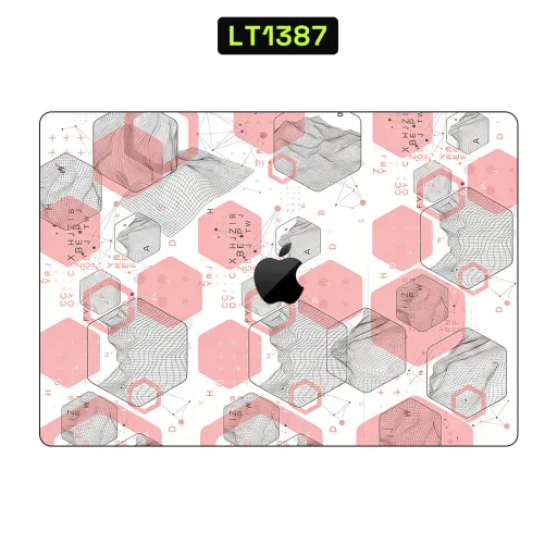 Premium Cypher & Machine Laptops Skin - Wholesale | Nexa Skins — LT1387 - Cypher & Machine Raw Skins (pink, white, hexagons)