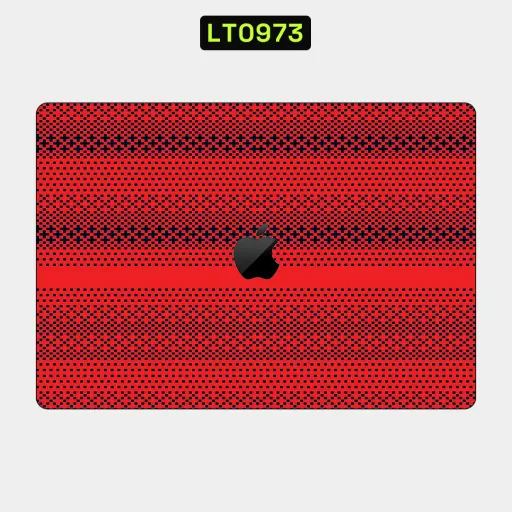 Premium Fabrics Laptops Skin - Wholesale | Nexa Skins — LT0973 - Fabrics Raw Skins (red, black, pattern)