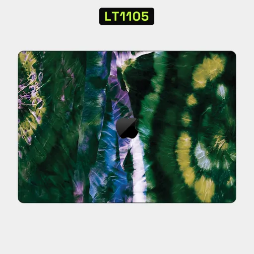 Premium Fabrics Laptops Skin - Wholesale | Nexa Skins — LT1105 - Fabrics Raw Skins (tie dye, green, purple)