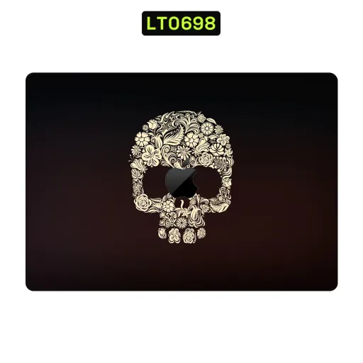 Premium Flowers Laptops Skin - Wholesale | Nexa Skins — LT0698 - Flowers Raw Skins (skull, floral, cream)