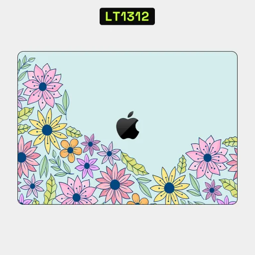 Premium Flowers Laptops Skin - Wholesale | Nexa Skins — LT1312 - Flowers Raw Skins (floral, pastel, light blue)