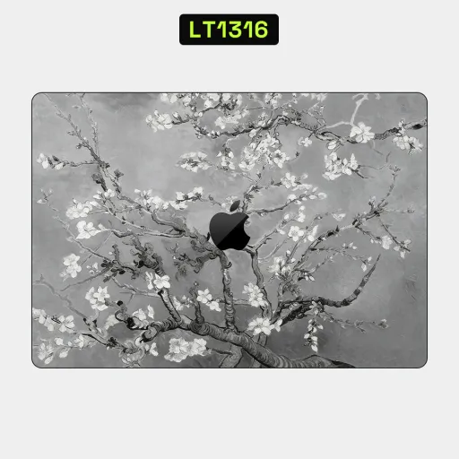 Premium Flowers Laptops Skin - Wholesale | Nexa Skins — LT1316 - Flowers Raw Skins (blossom, monochrome, artistic)