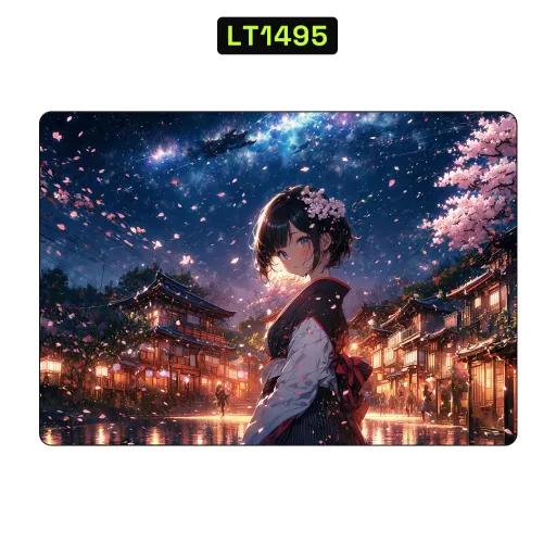 Premium Girls Laptops Skin - Wholesale | Nexa Skins — LT1495 - Girls Raw Skins (anime, cherry blossoms, night sky)