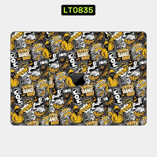Premium Graffiti & Paint Laptops Skin - Wholesale | Nexa Skins — LT0835 - Graffiti & Paint Raw Skins (comic, manga, yellow)