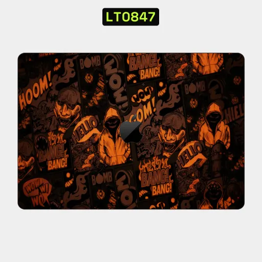 Premium Graffiti & Paint Laptops Skin - Wholesale | Nexa Skins — LT0847 - Graffiti & Paint Raw Skins (comic, streetwear, orange)