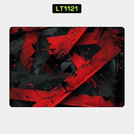 Premium Graffiti & Paint Laptops Skin - Wholesale | Nexa Skins — LT1121 - Graffiti & Paint Raw Skins (red, black, brush strokes)
