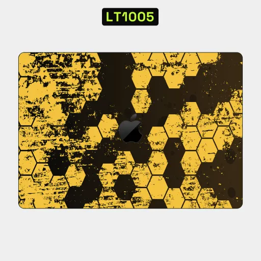 Premium Honeycomb Laptops Skin - Wholesale | Nexa Skins — LT1005 - Honeycomb Raw Skins (yellow, black, grunge)