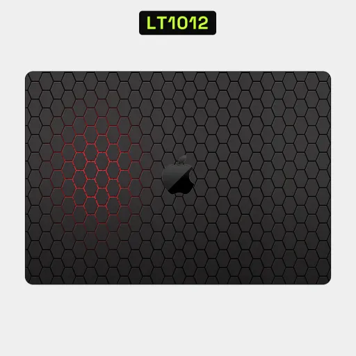 Premium Honeycomb Laptops Skin - Wholesale | Nexa Skins — LT1012 - Honeycomb Raw Skins (black, red glow, geometric)