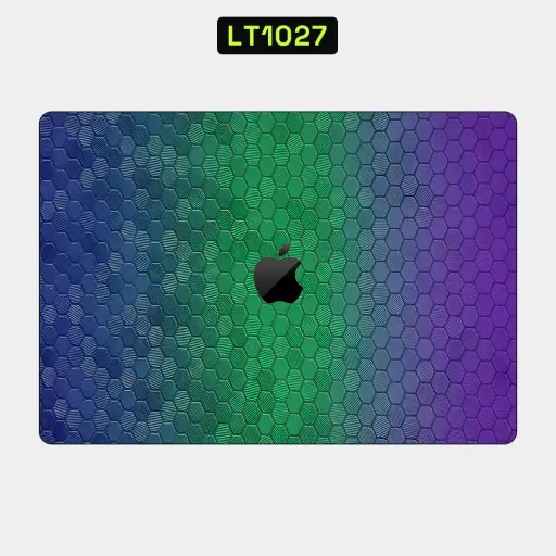 Premium Honeycomb Laptops Skin - Wholesale | Nexa Skins — LT1027 - Honeycomb Raw Skins (gradient, blue, green)