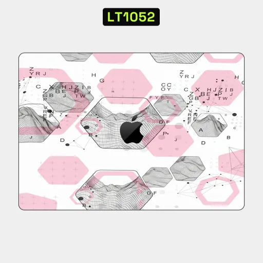 Premium Honeycomb Laptops Skin - Wholesale | Nexa Skins — LT1052 - Honeycomb Raw Skins (pink, wireframe, geometric)