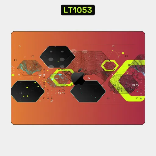 Premium Honeycomb Laptops Skin - Wholesale | Nexa Skins — LT1053 - Honeycomb Raw Skins (hexagons, cyberpunk, red orange)