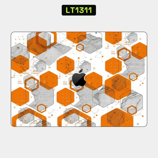 Premium Honeycomb Laptops Skin - Wholesale | Nexa Skins — LT1311 - Honeycomb Raw Skins (orange, white, hexagons)