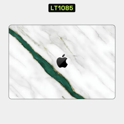 Premium Marble Laptops Skin - Wholesale | Nexa Skins — LT1085 - Marble Raw Skins (white marble, emerald green, gold foil)