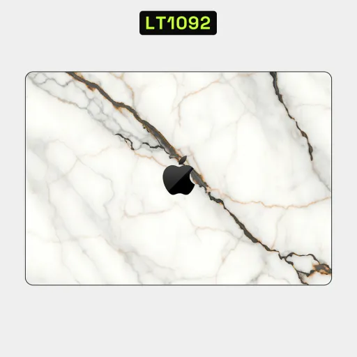Premium Marble Laptops Skin - Wholesale | Nexa Skins — LT1092 - Marble Raw Skins (white marble, gold veins, luxury)