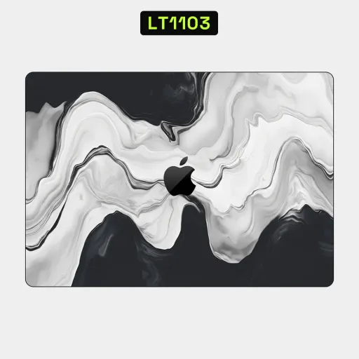 Premium Marble Laptops Skin - Wholesale | Nexa Skins — LT1103 - Marble Raw Skins (black and white, swirls, fluid)